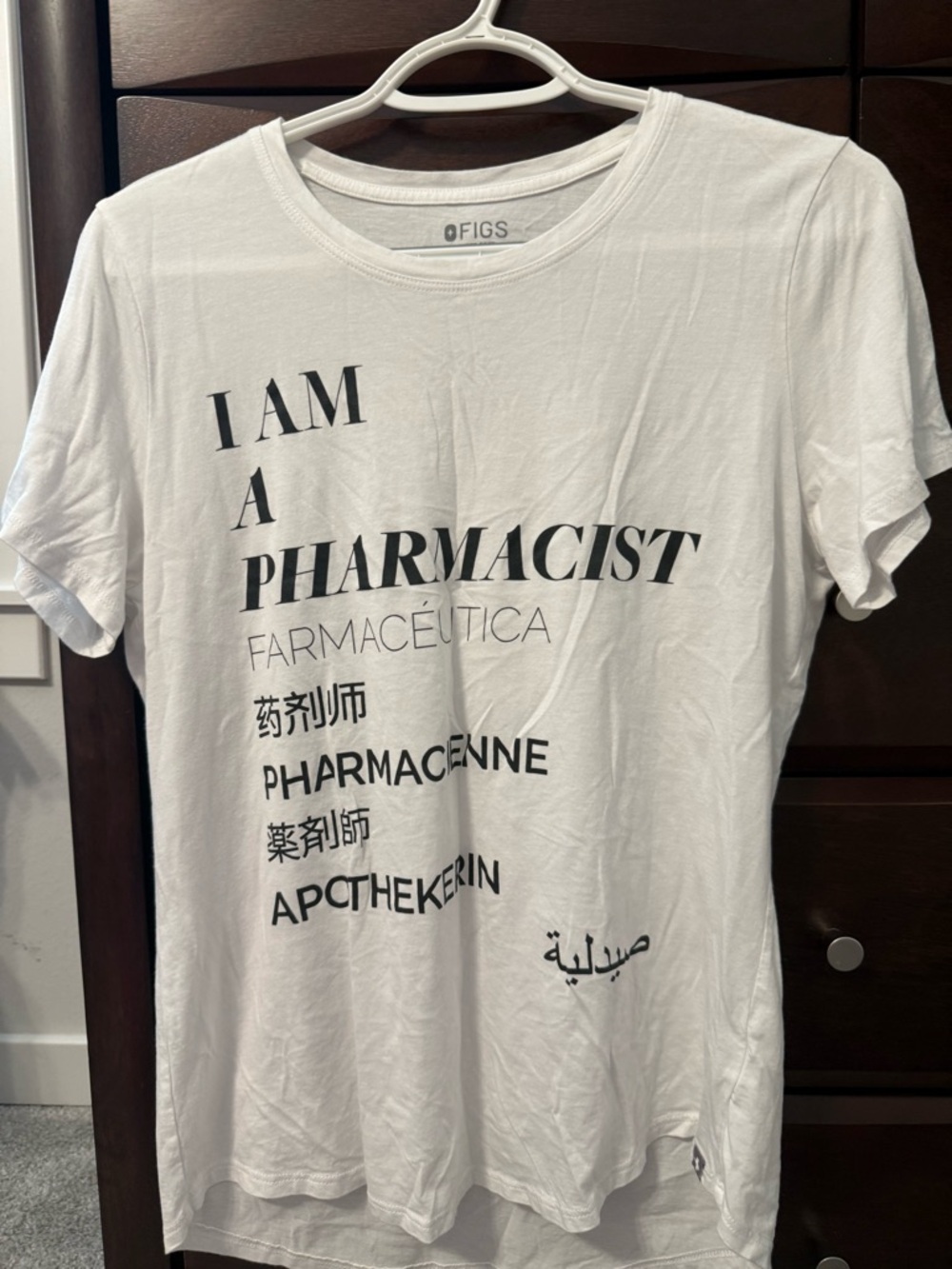 FIGS Women’s  White 'I Am A Pharmacist' Graphic Tee
